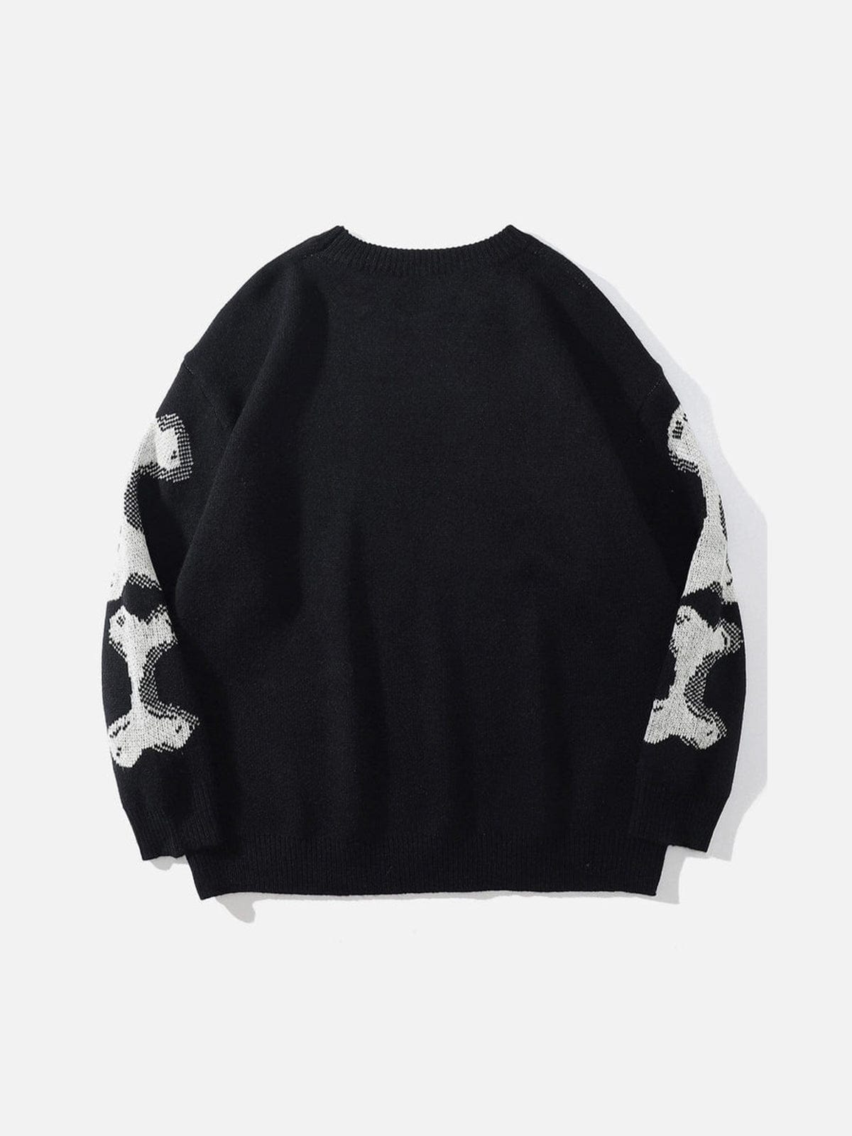 Curvela Skeleton Print Knit Sweater